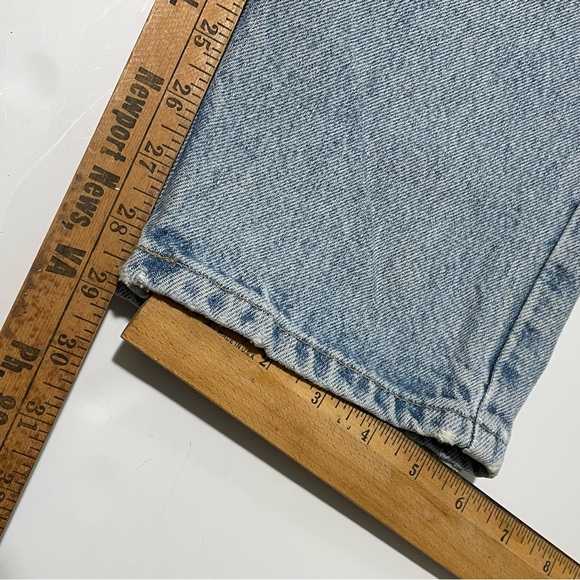Vintage LANDS END Y2K womens relaxed fit tapered Jeans 8 Petite 100% cotton - Picture 3 of 9